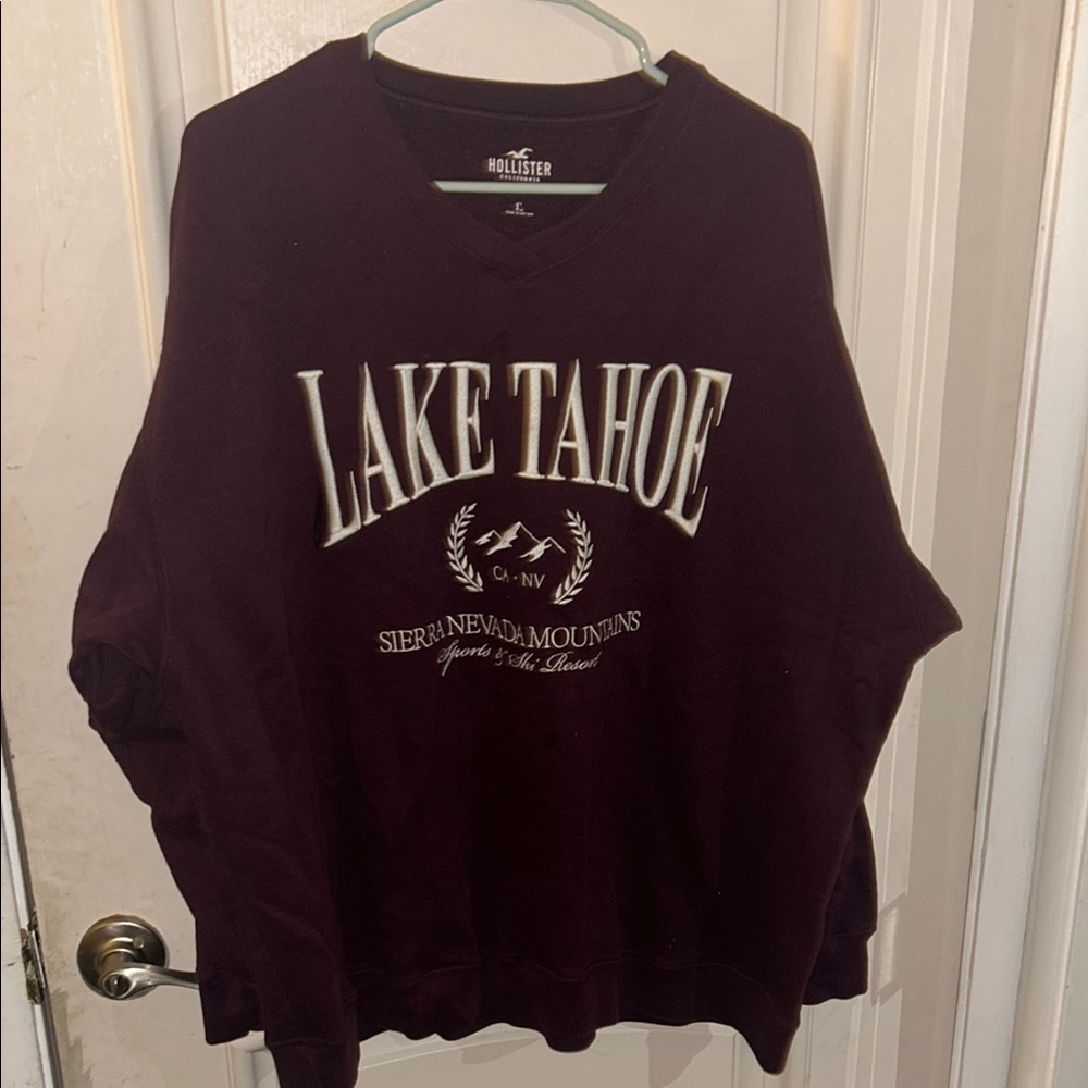 Hollister Lake Tahoe Maroon Sweatshirt